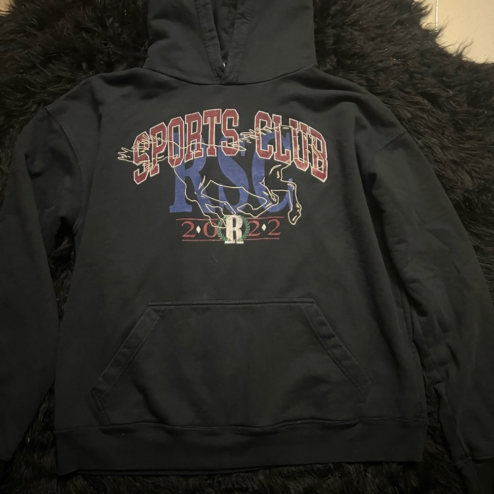 Rhude Black Sports Club Hoodie